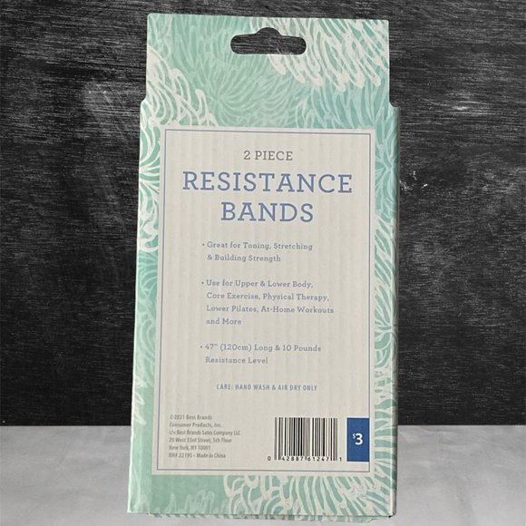 Best Brands 2PC Resistance Bands Purple & Pink 47" Long (120cm) - Picture 2 of 2